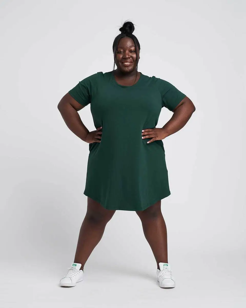 Green t shirt dress plus size outlet