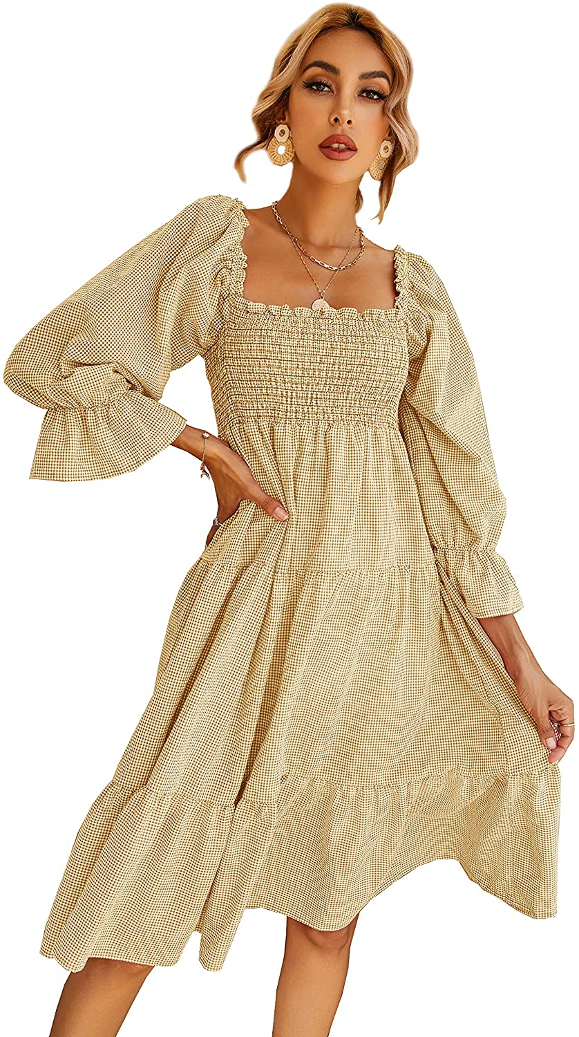 R.Vivimos + R.Vivimos Women Summer Half Sleeve Cotton Ruffled Vintage  Elegant Backless A Line Flowy Long Dresses