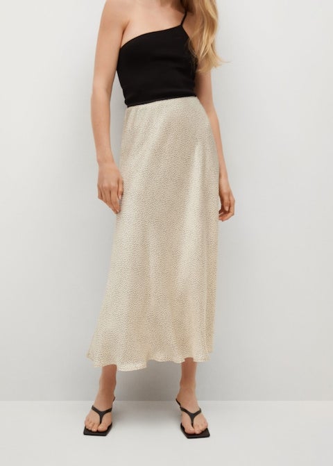 Satin skirt cheap mango