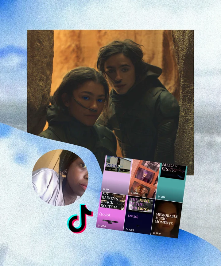 Still of Dune alongside TikTok profile of Pavan Bivigou.