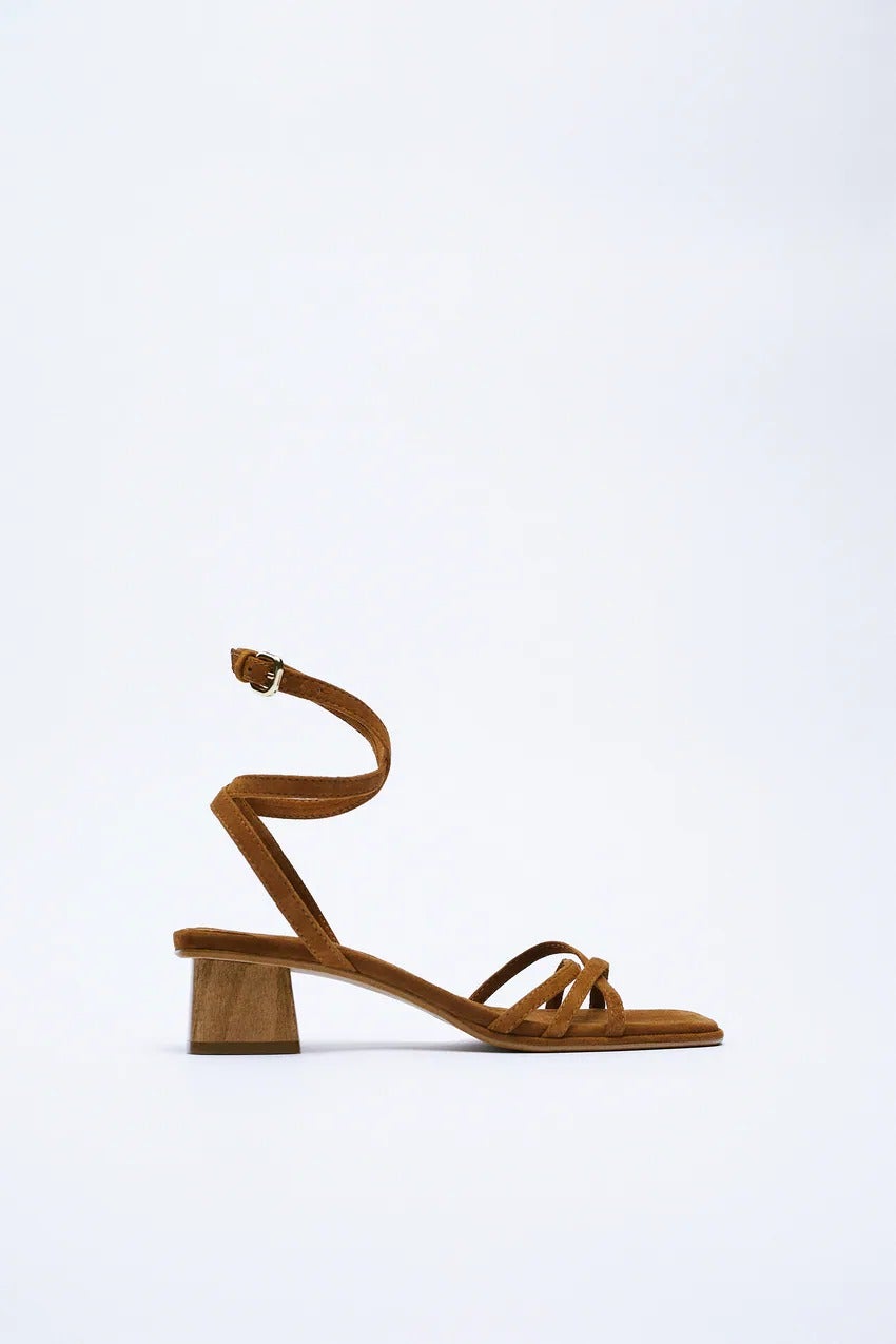 Zara + BLOCK HEEL SANDALS