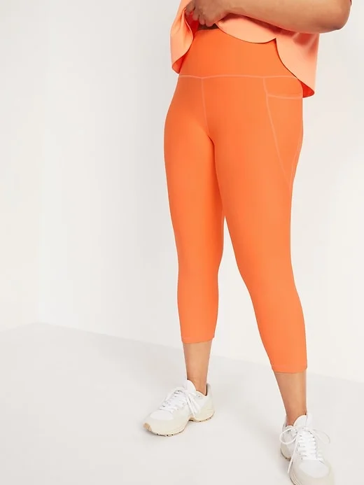 Old Navy + High-Waisted PowerSoft Side-Pocket Crop Leggings