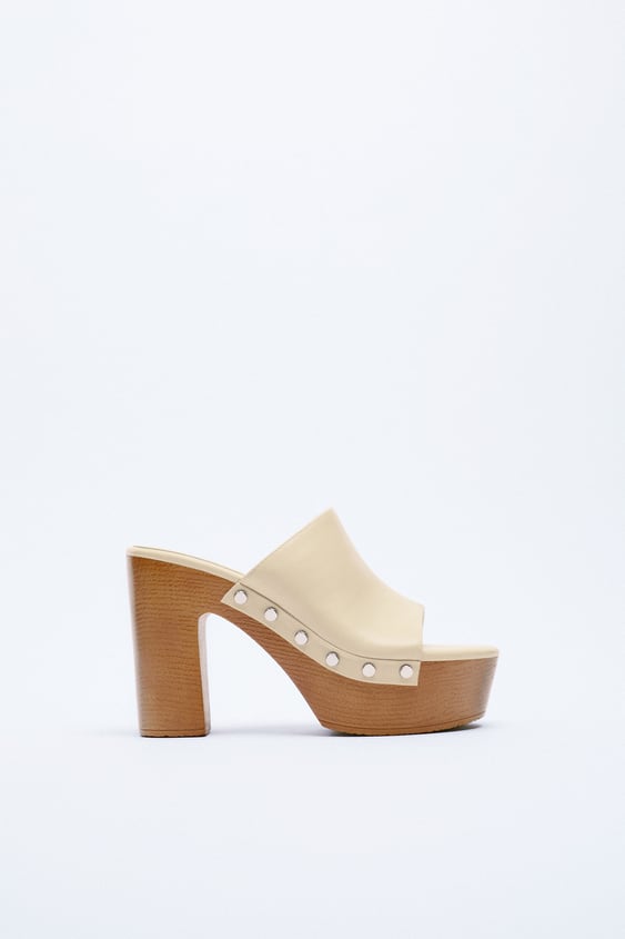Zara + High Heel Studded Sandals
