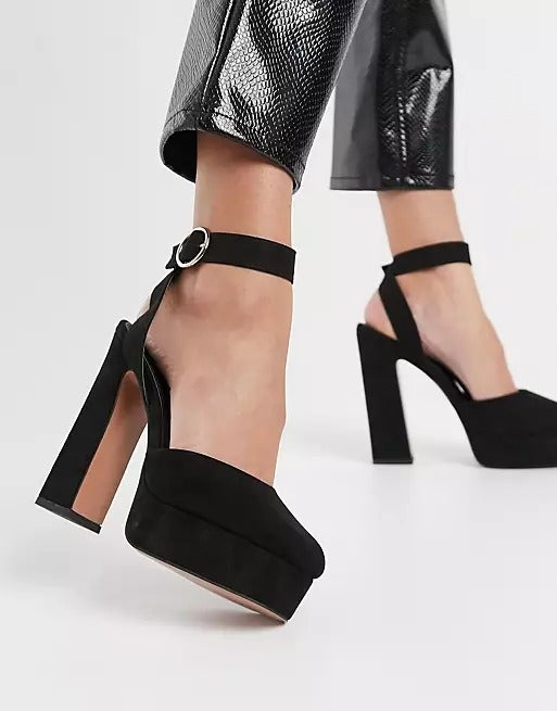ASOS + Pecan platform high heels in black