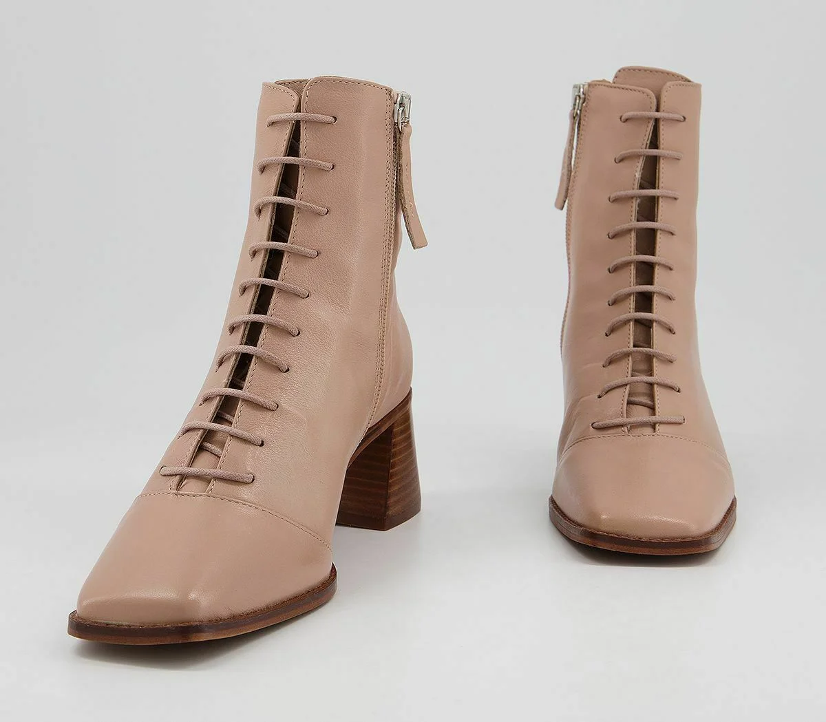 Office Ariella Lace Up Boots Biscuit Leather Boots