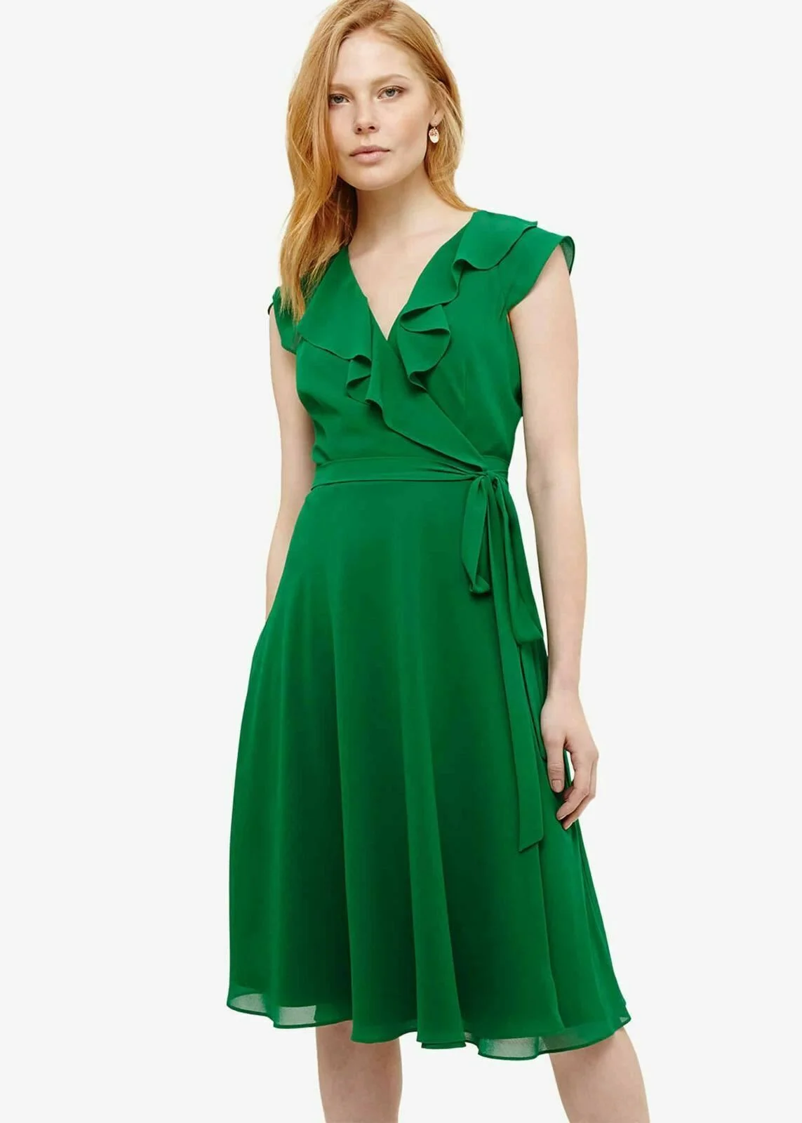 Phase Eight + Allegra Wrap Wrap Dress Emerald