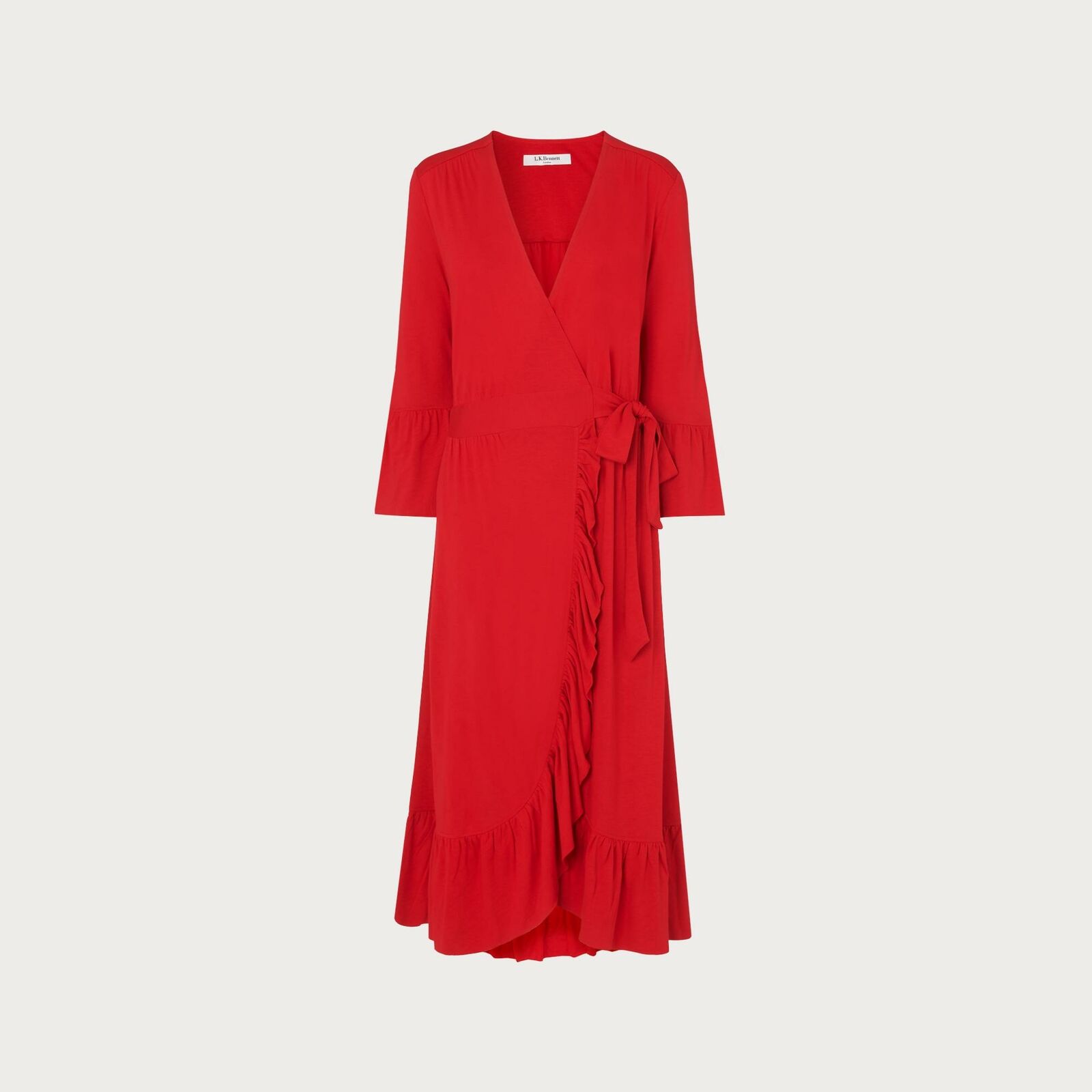 L.K. Bennett + Vika Red Wrap Dress