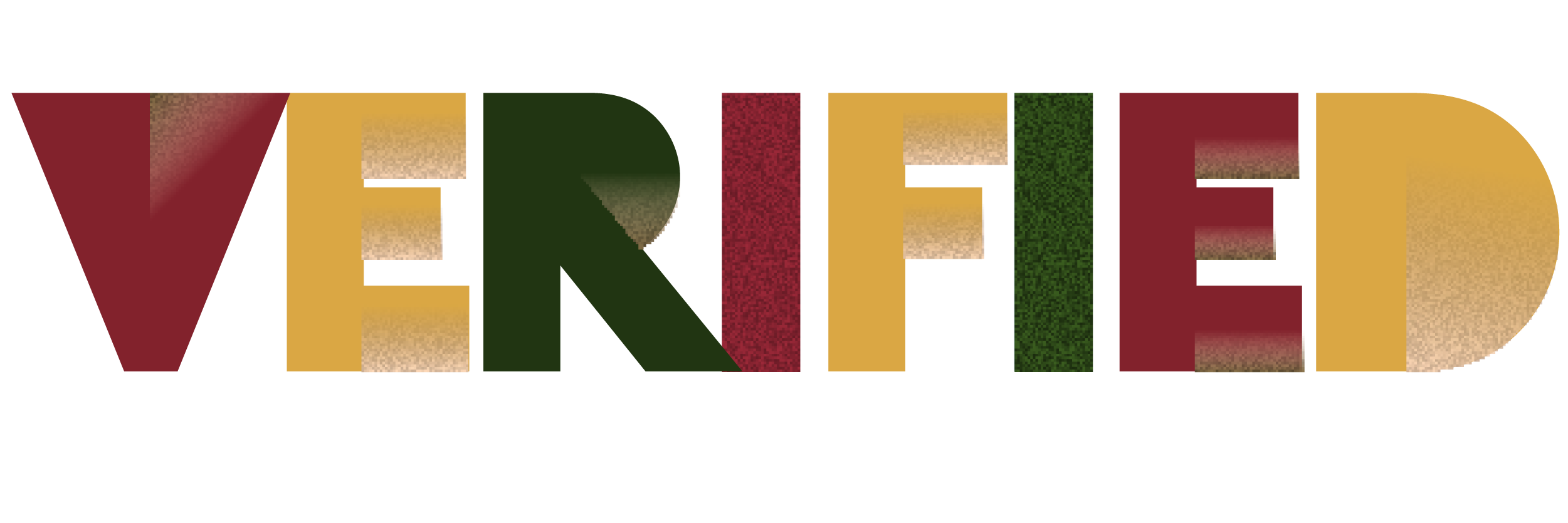 Verified logo red yellow green letters