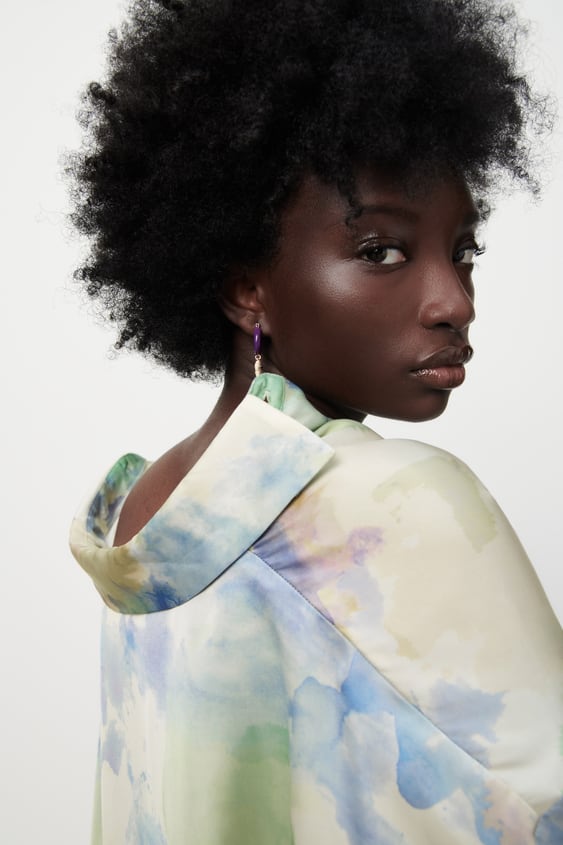 oversized satin effect shirt