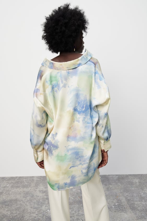 oversized satin effect shirt