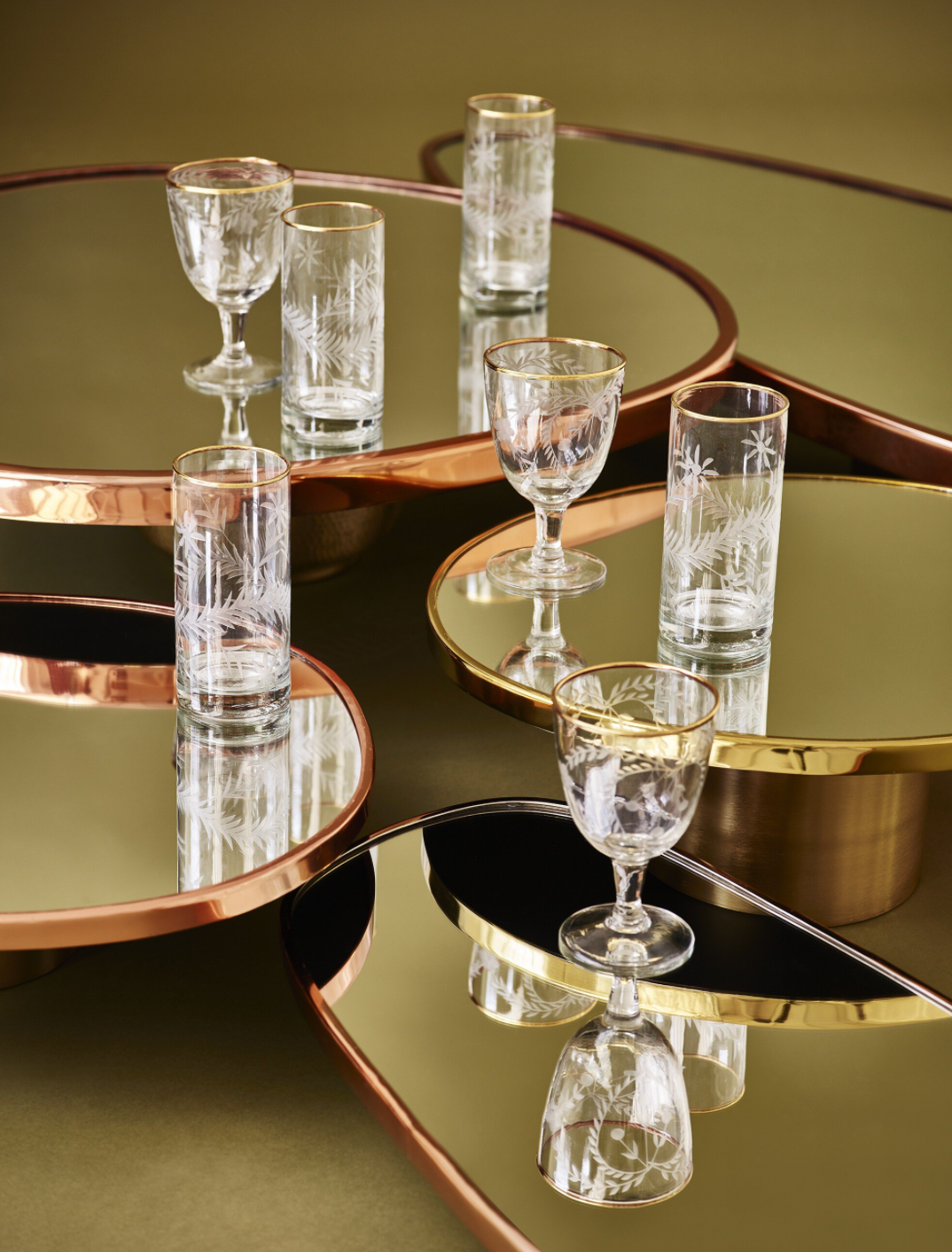 Oliver Bonas + Etched Clear Glass High Ball Tumbler