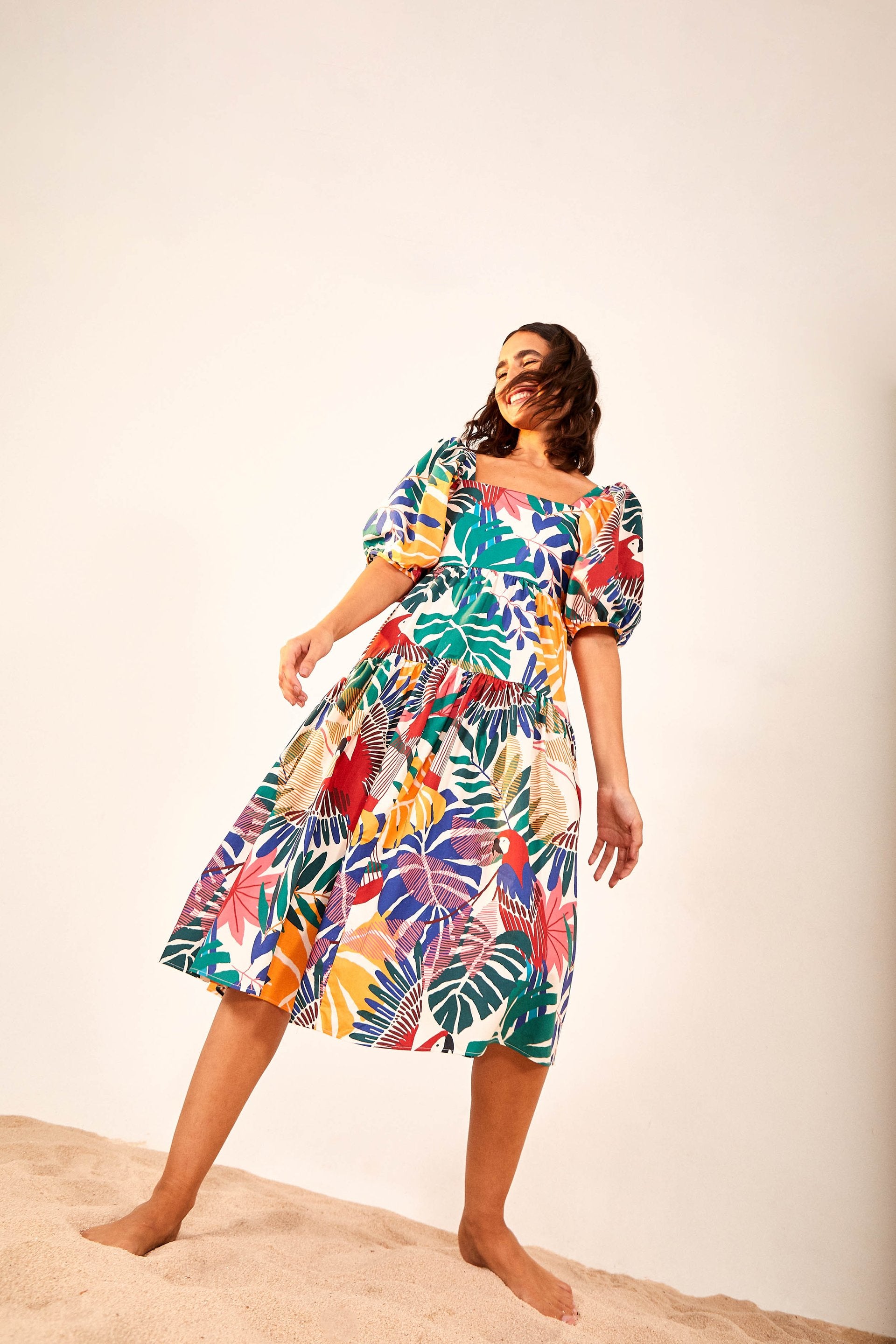 Farm Rio + OffWhite Macaw Midi Dress