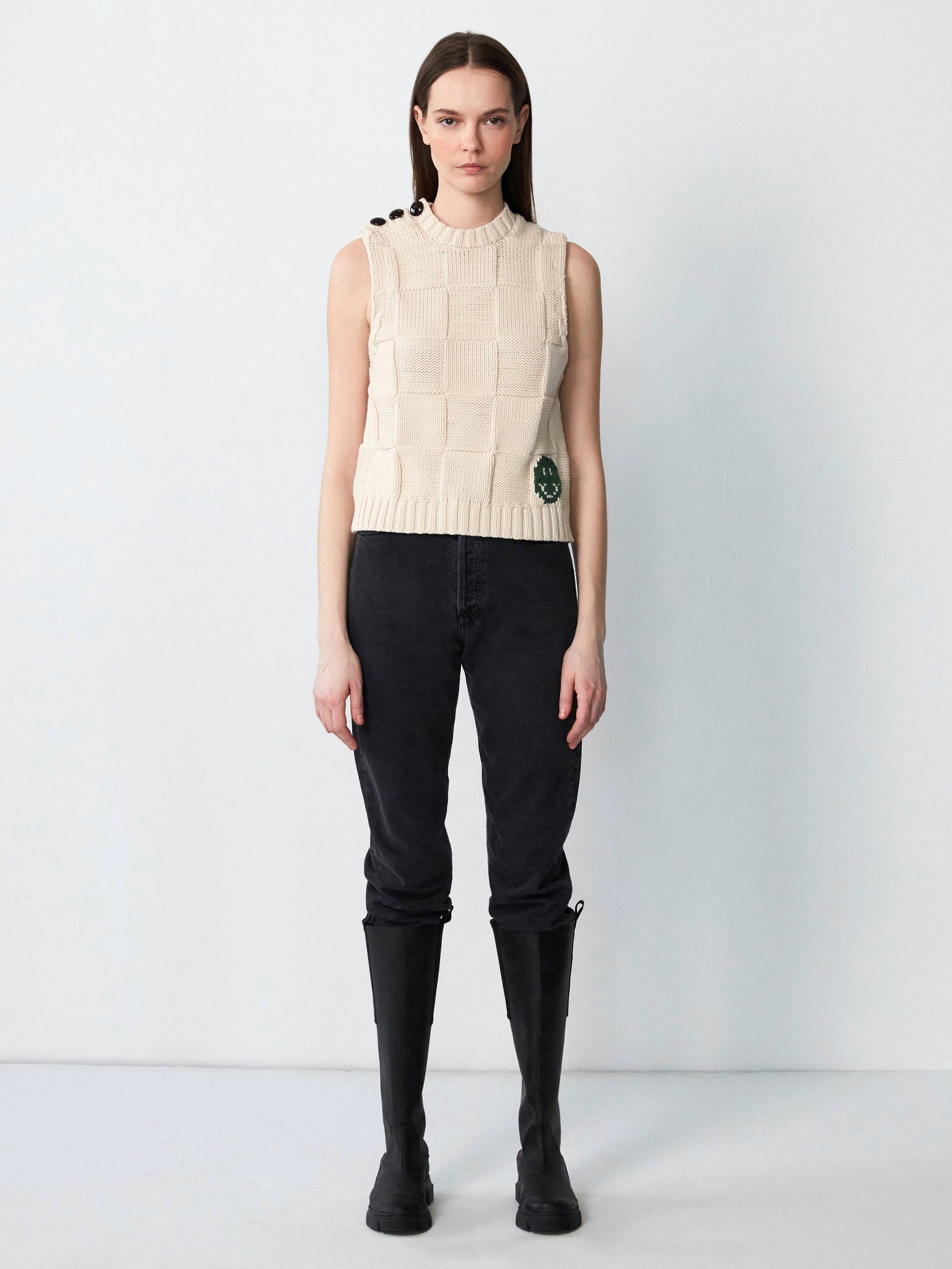 Ganni + Cotton Rope Knit Vest