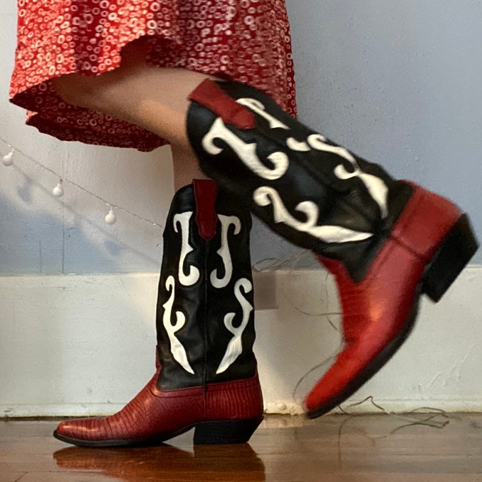 Neolite + Red & Black Cowboy Boots Women’s 8.5