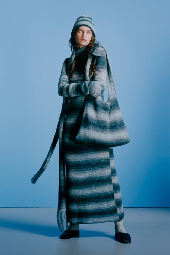Zara Long Striped Knit Dress