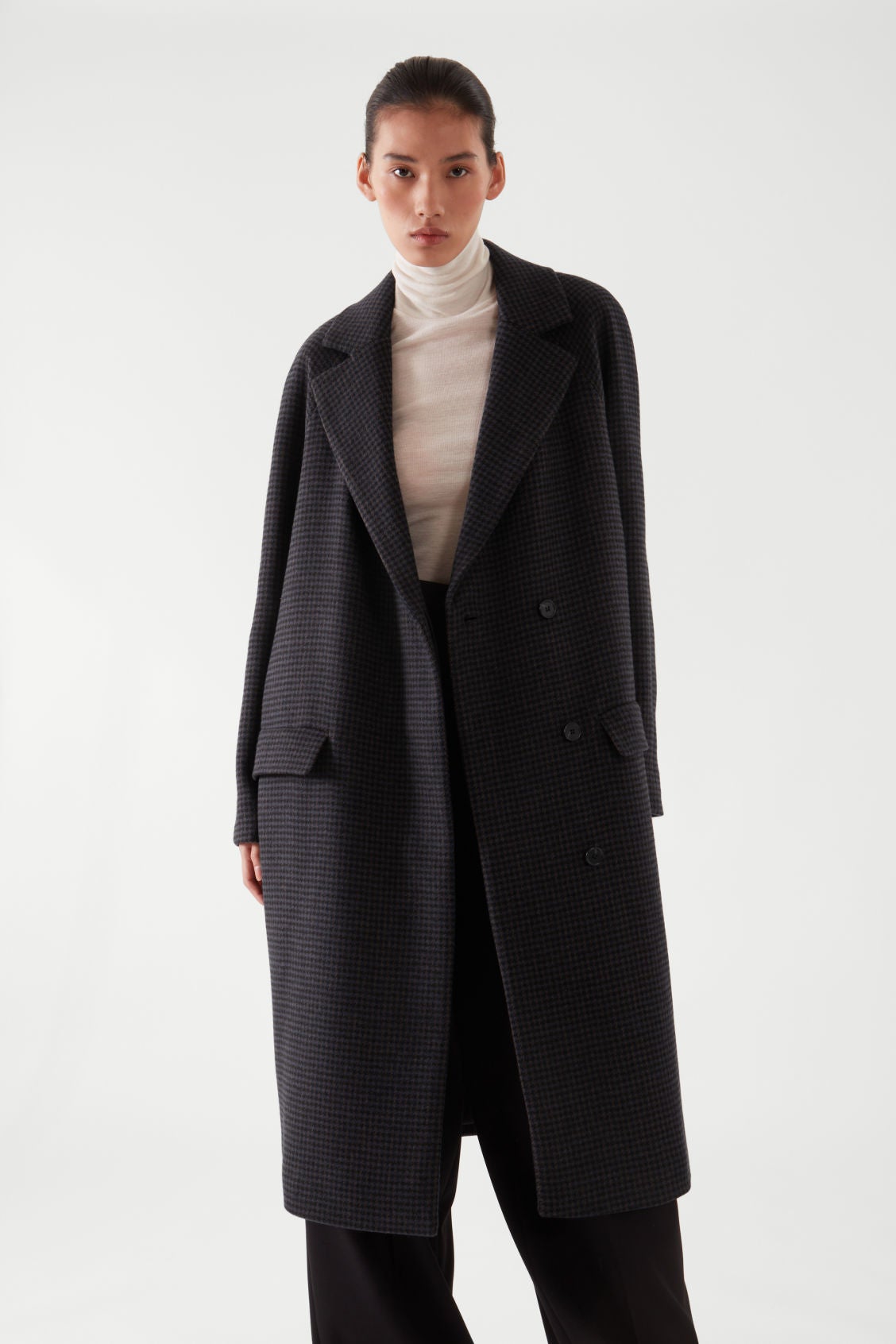 COS + HOUNDSTOOTH WOOL-MIX COAT