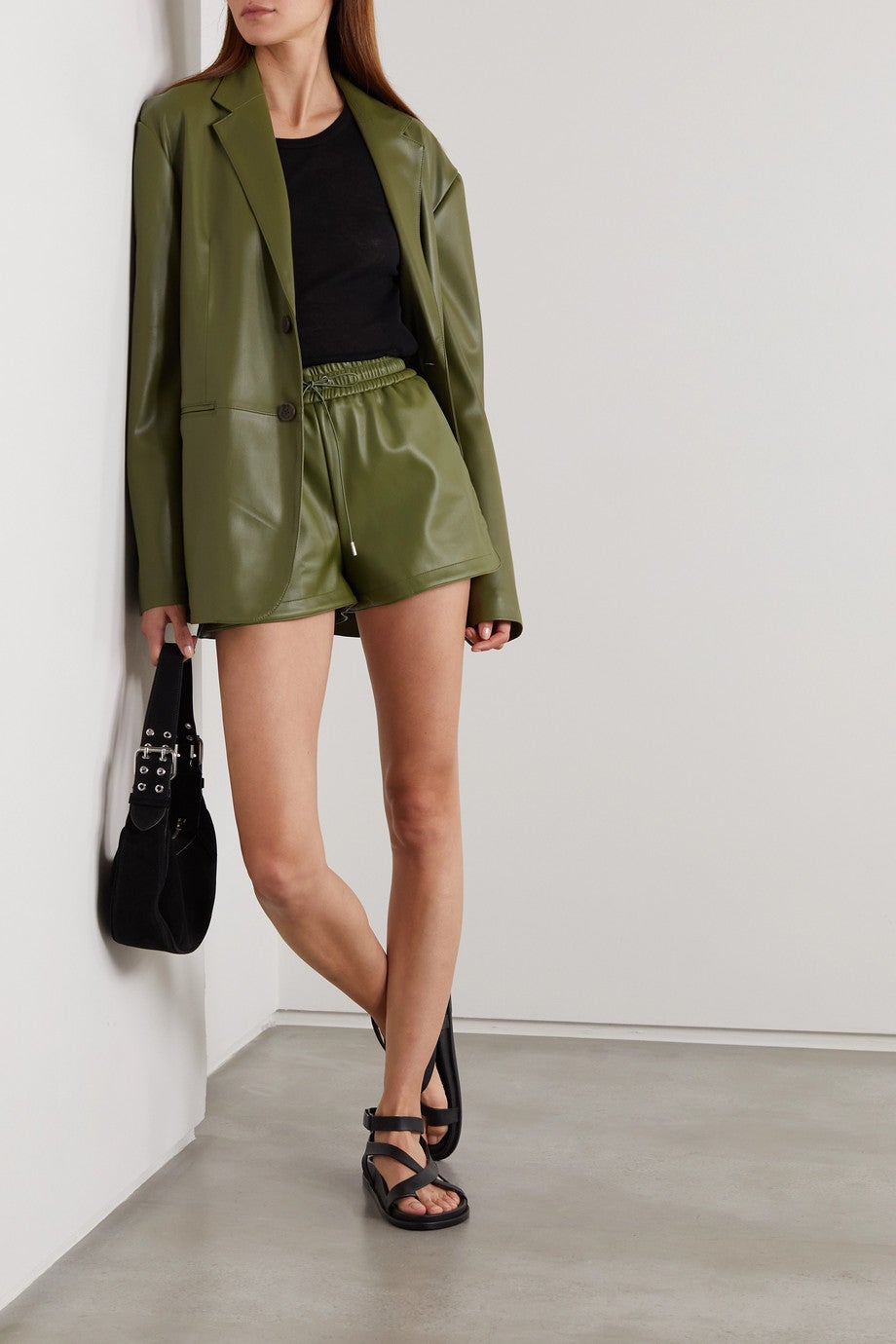 Frankie Shop + Olympia Faux Leather Blazer
