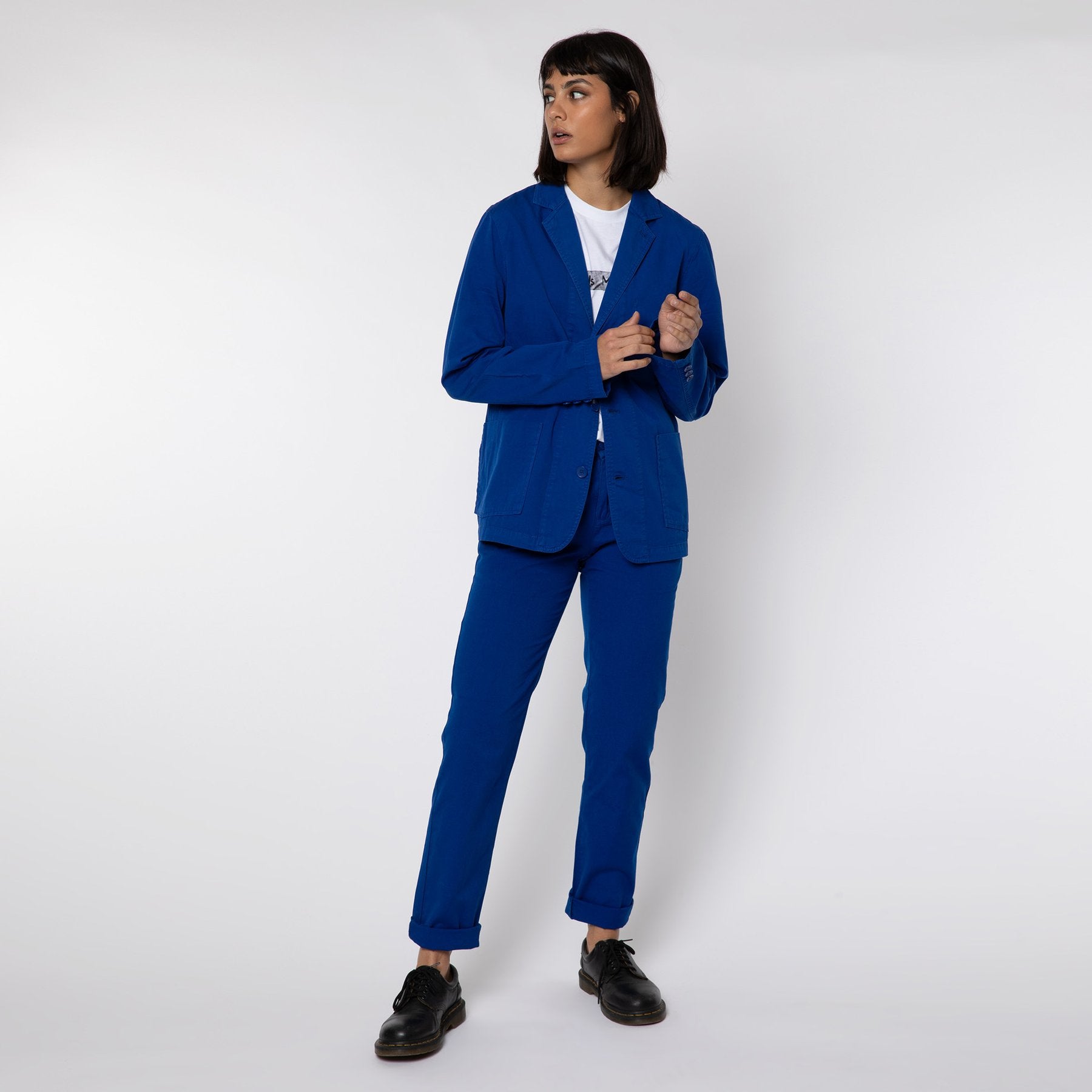 M.C.Overalls + Lightweight Cotton Blazer Royal Blue