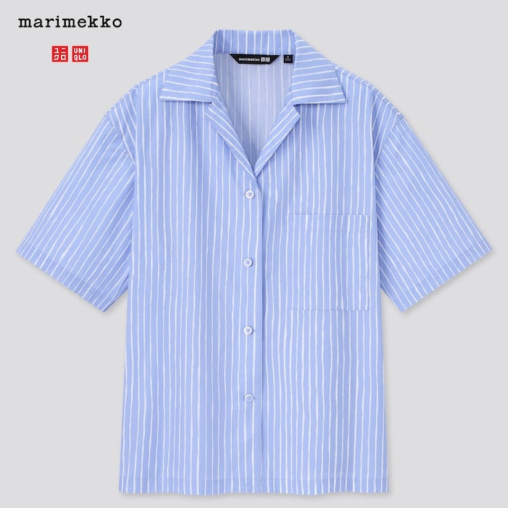 Uniqlo x Marimekko Flannel Long-Sleeve Shirt Blue