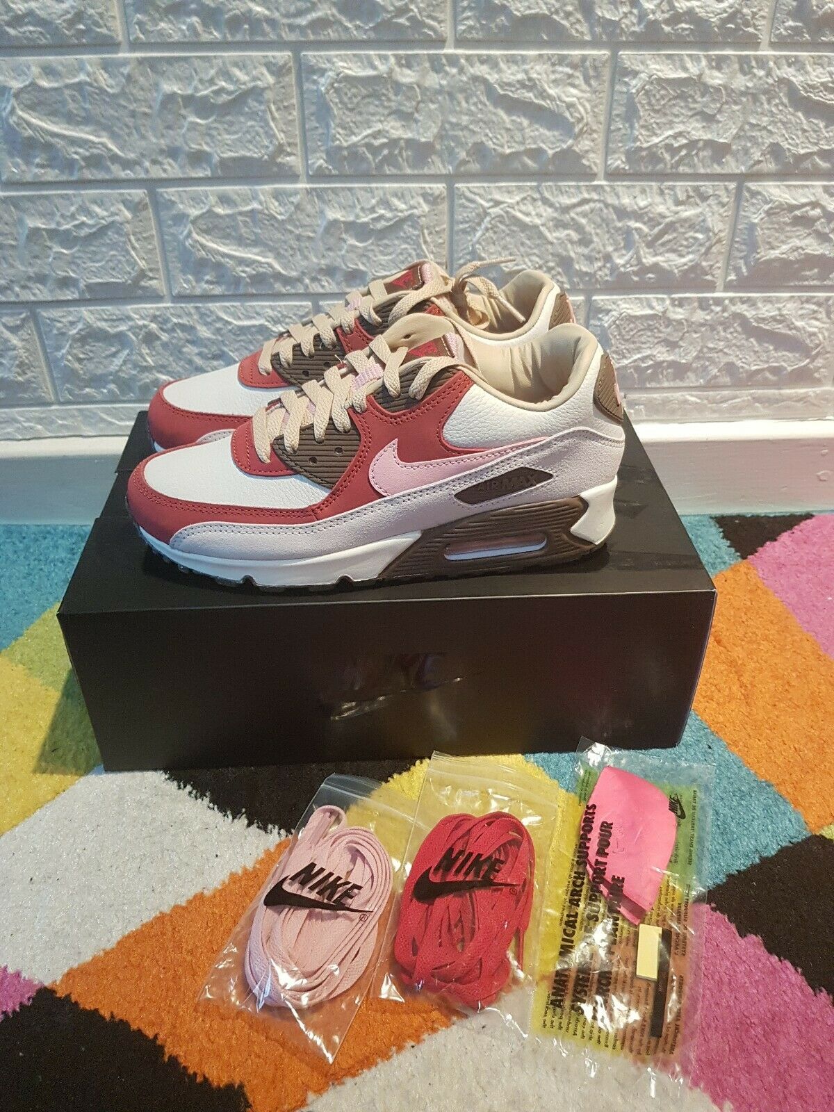 pink and burgundy air max