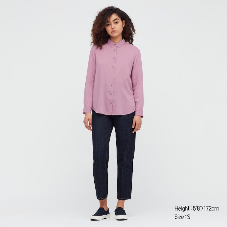 uniqlo purple blouse