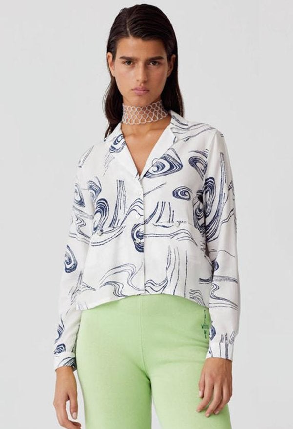 ✨美品✨ パロマウール paloma wool ヌード柄シャツ ホワイト Paloma Wool White Pattern Shirt – OWNI