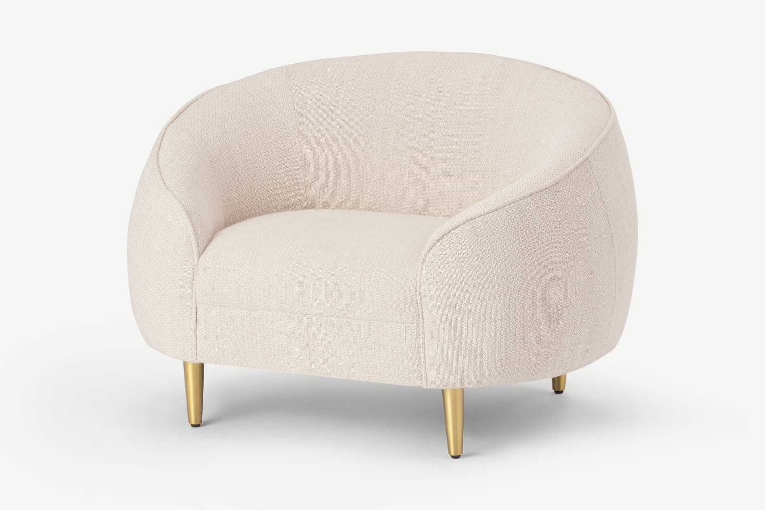 + Trudy Living Room Stylish Sleek Oatmeal Fabric Loop Armchair