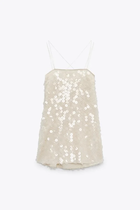 Zara + FLORAL SEQUIN DRESS