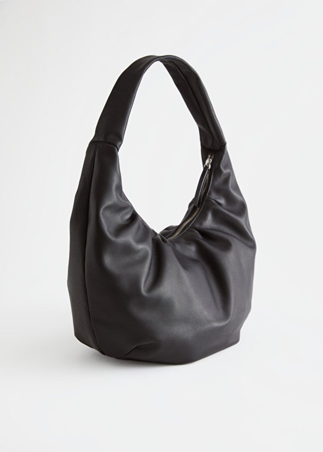 Black Ruched Bag - Shoulder Bag - Vegan Leather Mini Bag - Lulus