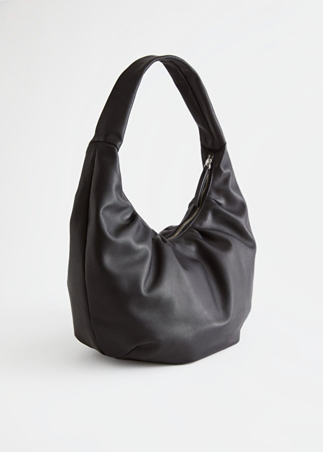 & Other Stories + Ruched Leather Shoulder Bag