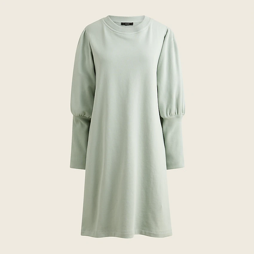 J.Crew Original cotton terry puff sleeve sweatshirt dress