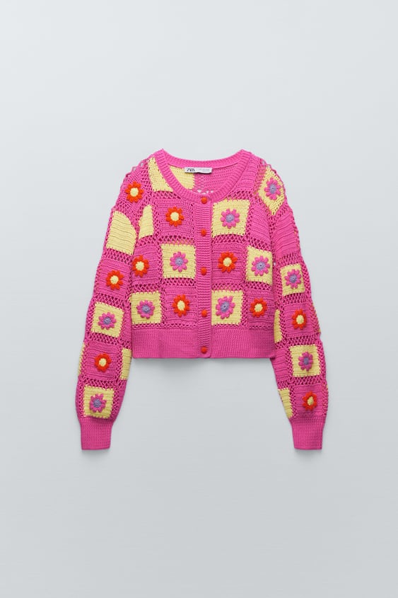 Zara + Crocheted Knit Cardigan Limited Edition