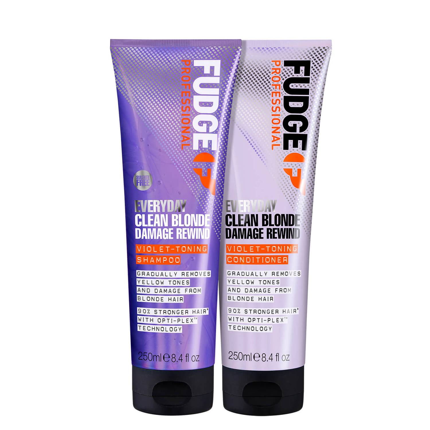 Fudge Professional Clean Damage Rewind Violet-Toning Shampoo And Conditioner Bundle