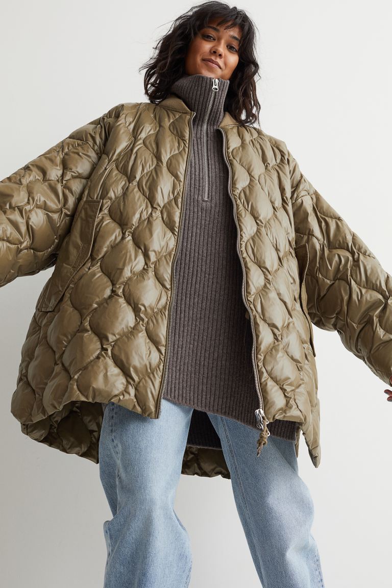 Quilted down jacket