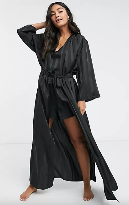 long black sheer robe