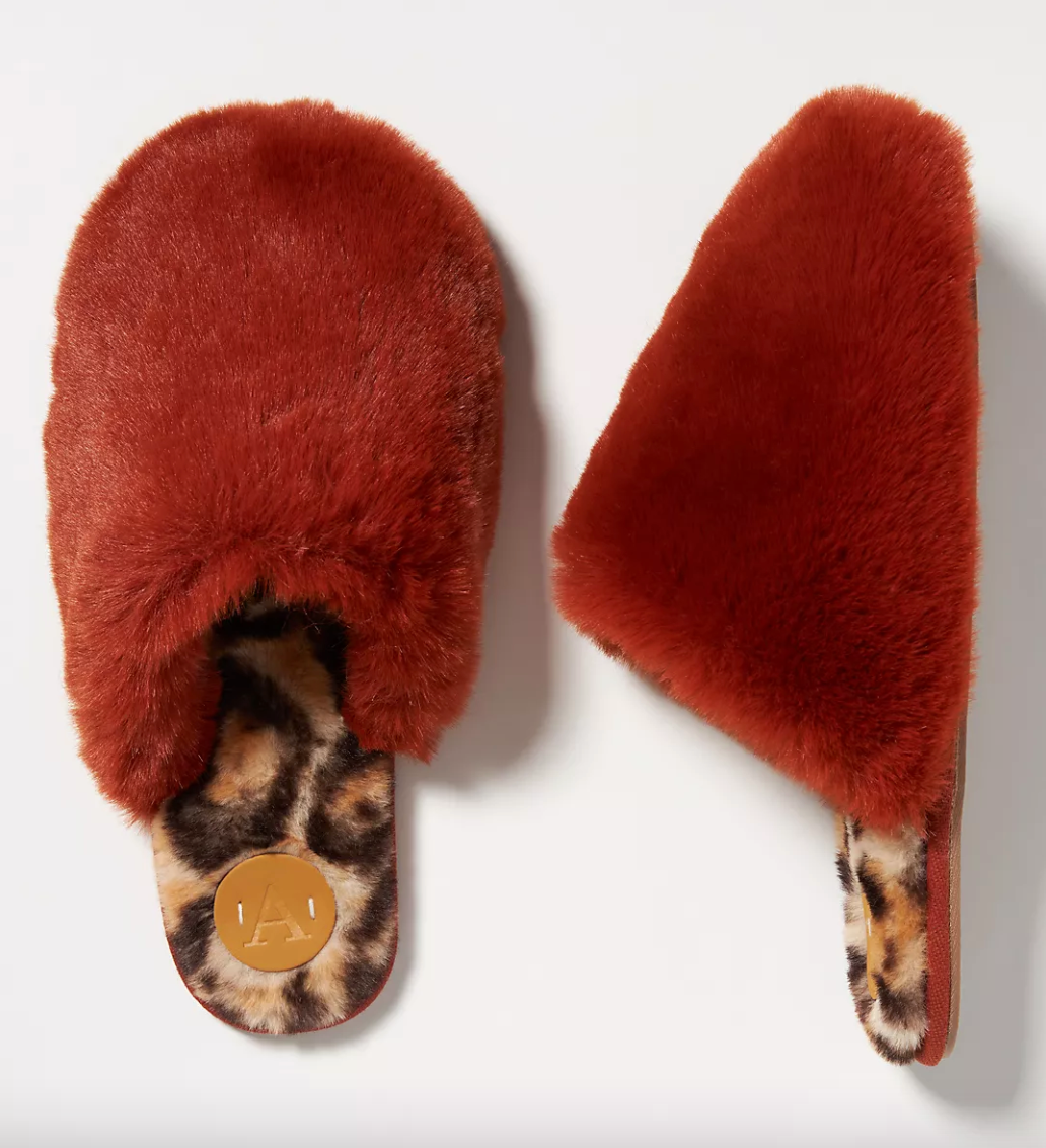 Anthropologie + Colorblocked Faux Fur Slippers