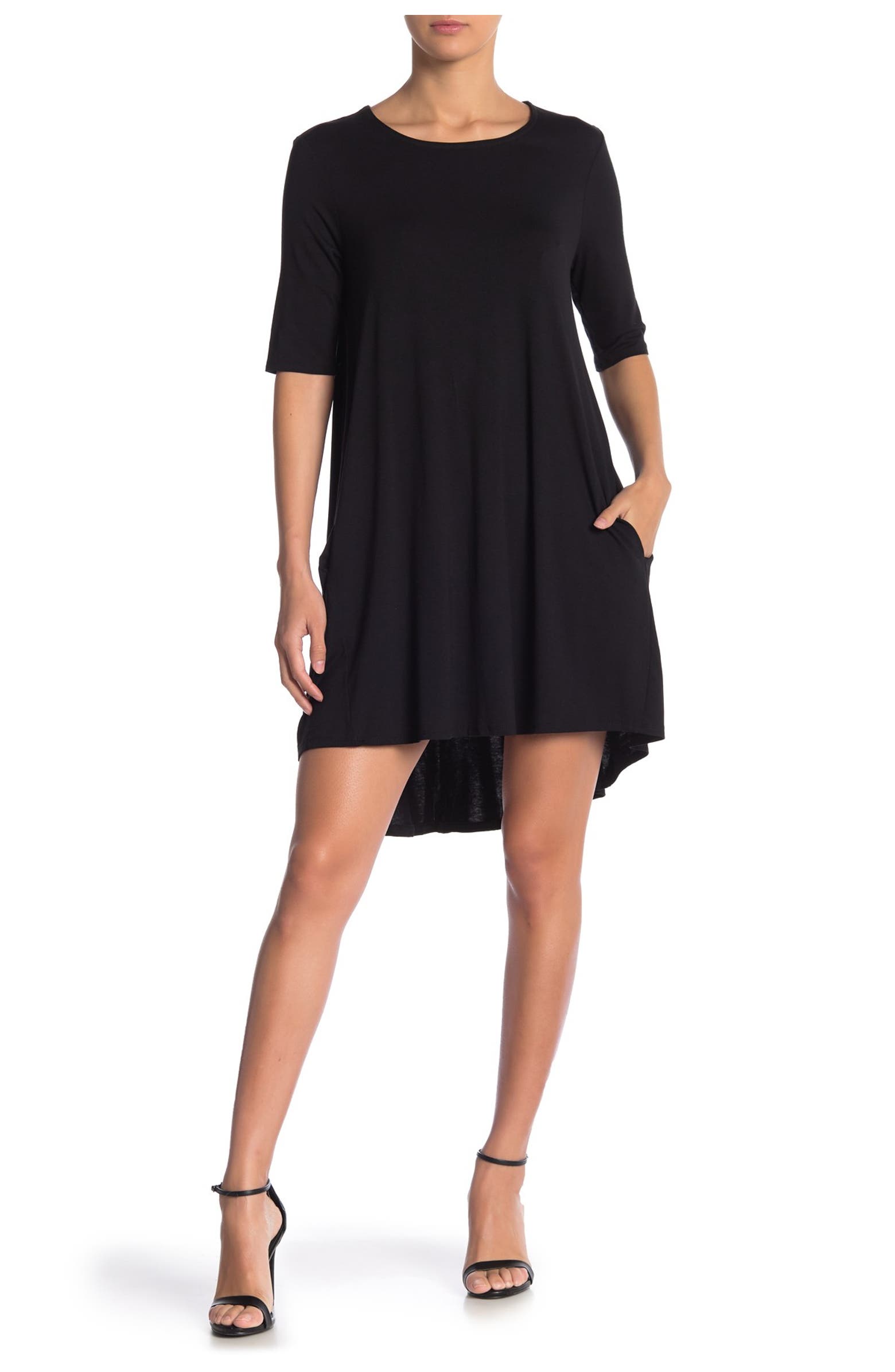 Philosophy Cashmere + Elbow Sleeve Knit Swing Dress