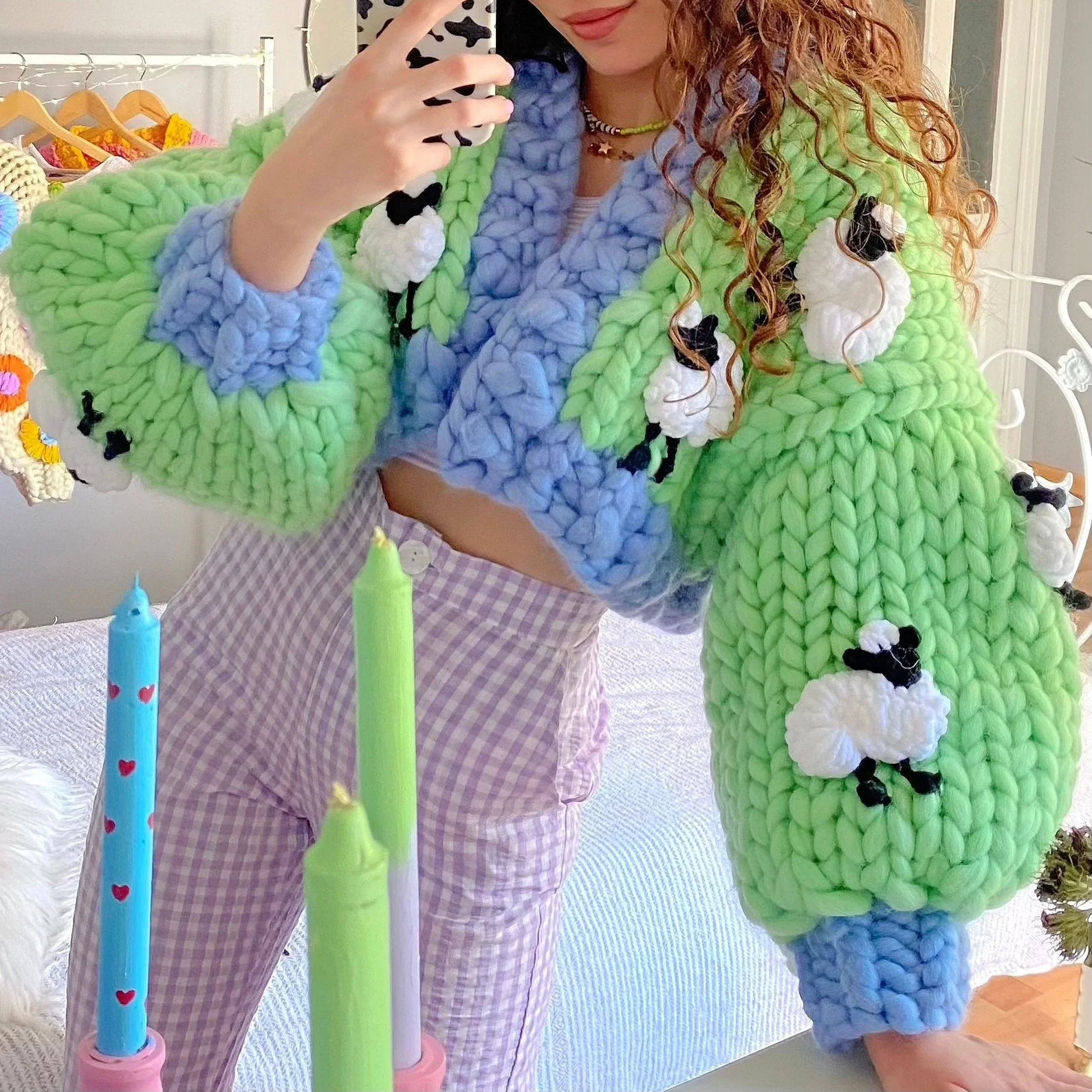 Oversized Cardigan Pattern Knitted Fluffy Cardigan Fluffy Cardigan