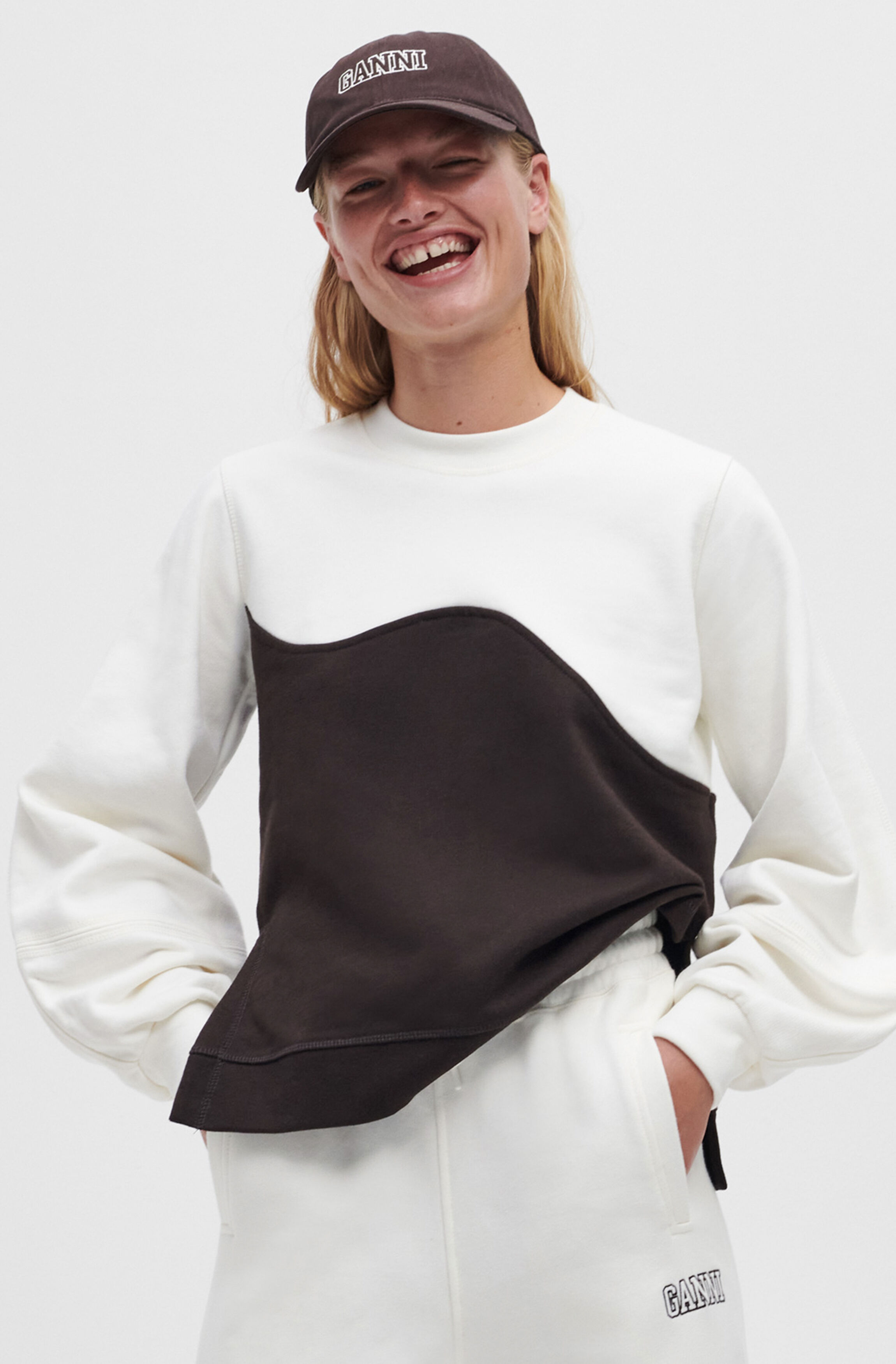 Ganni puff hot sale sleeve sweater