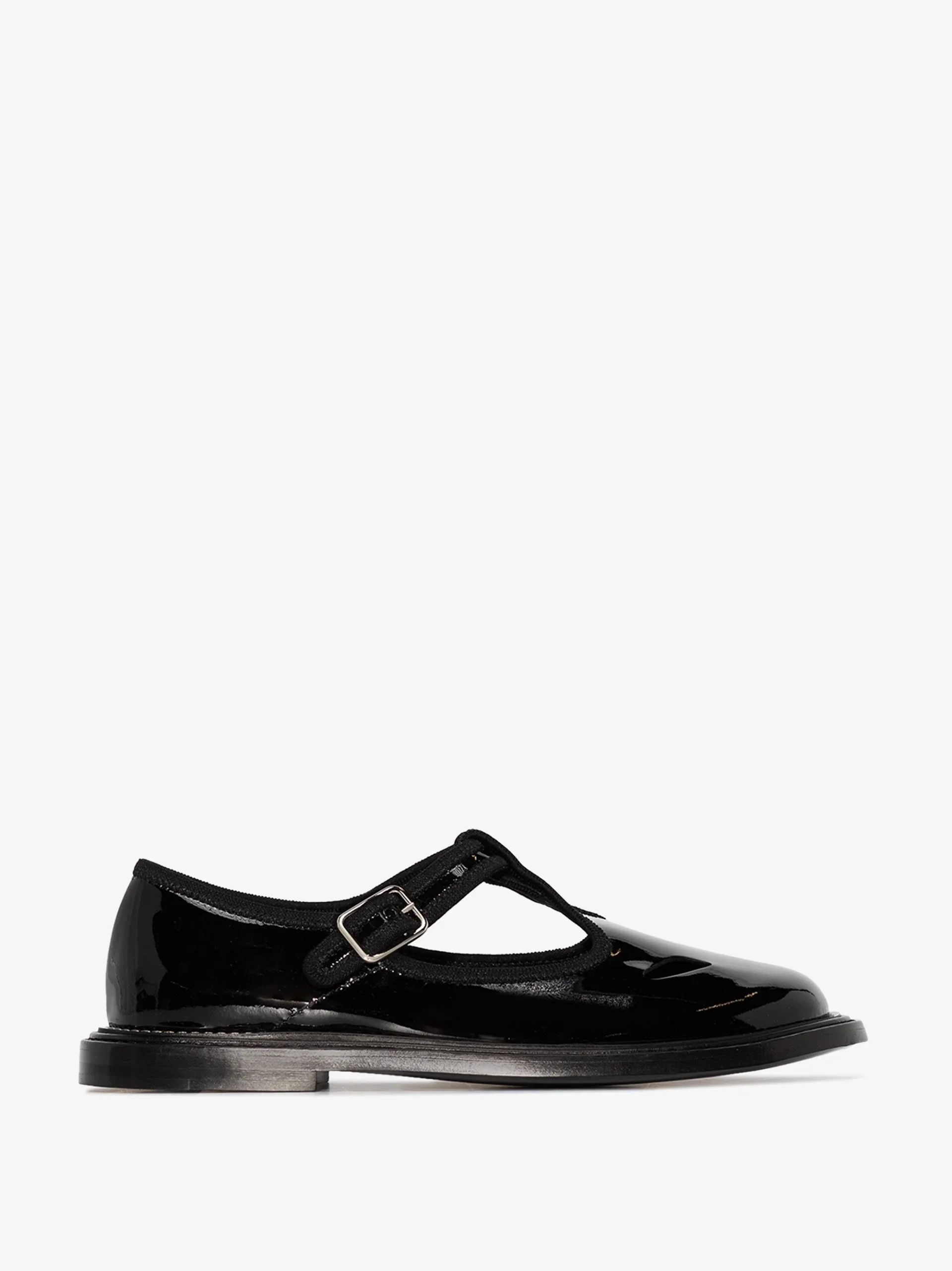 Glossy Finish: Burberry Black Patent Leather T-Bar Shoes