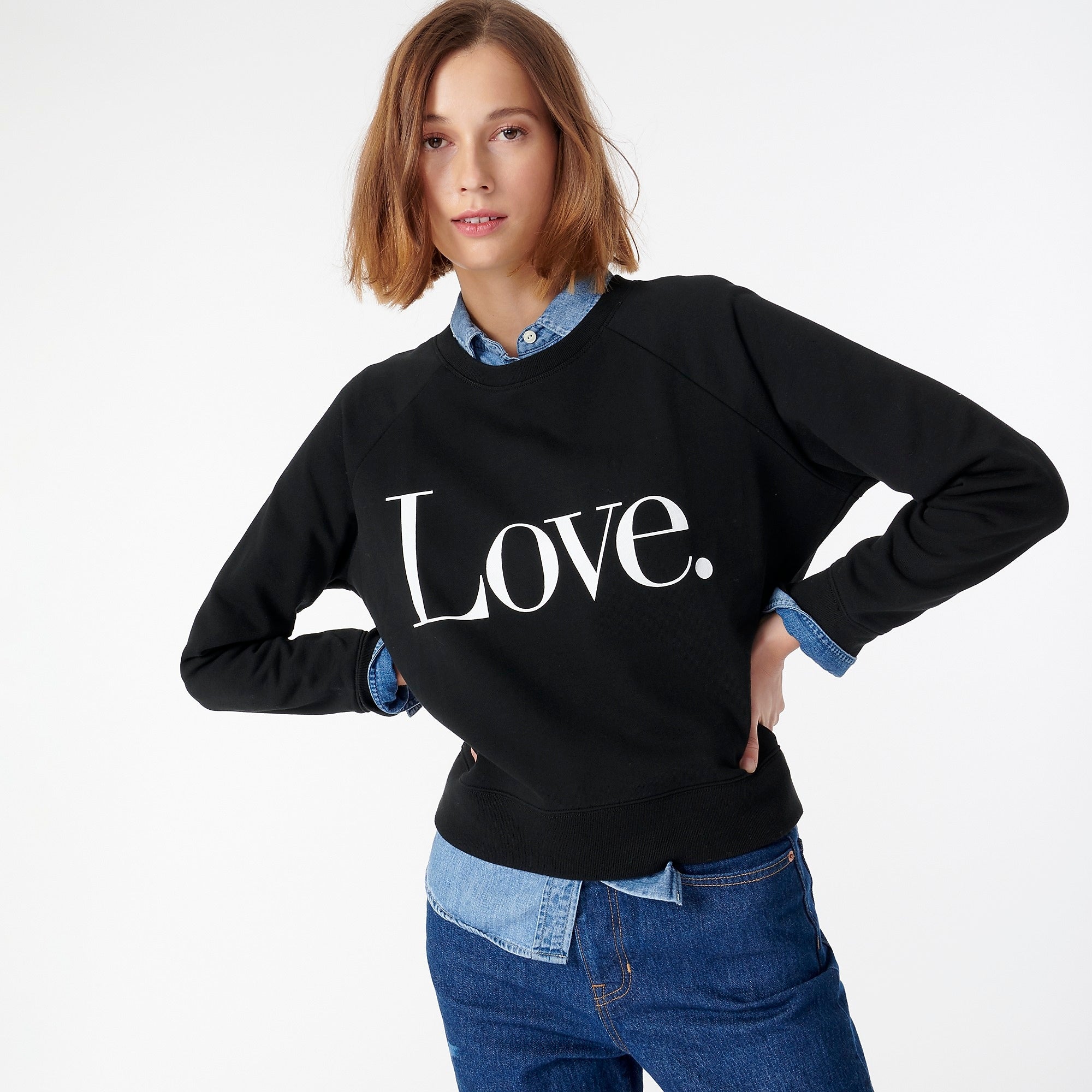 J. Crew + University terry “Love” sweatshirt