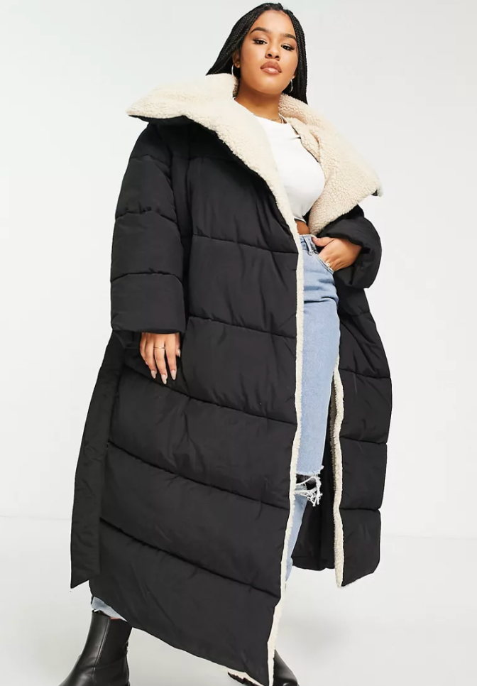 Asos design oversized wrap 2025 front puffer