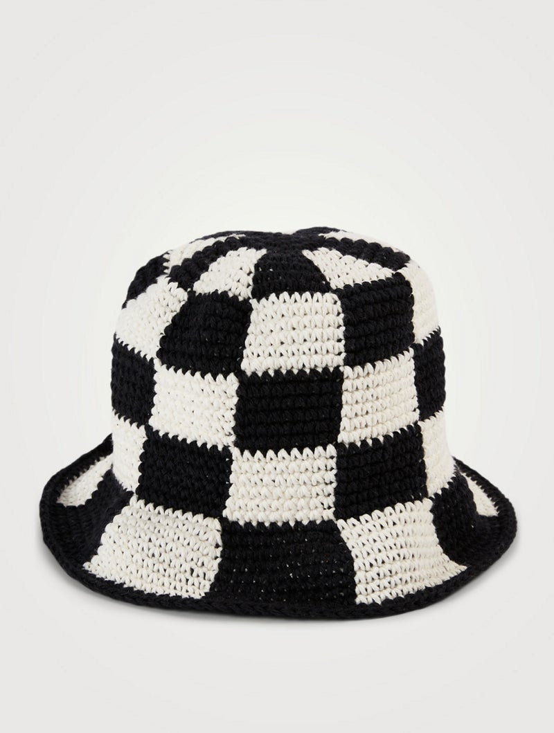 Hotpot Variety + Checkmate Checkered Crochet Bucket Hat