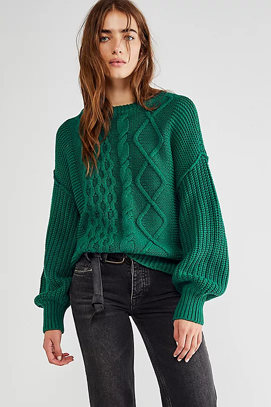 thin cable knit sweater