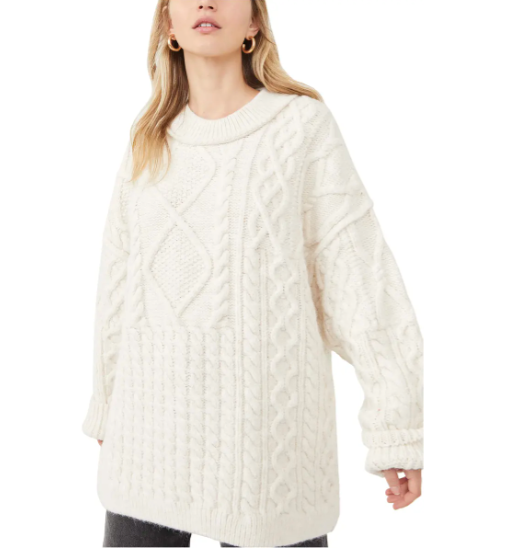 Free People + Leslie Knit Oversize Sweater