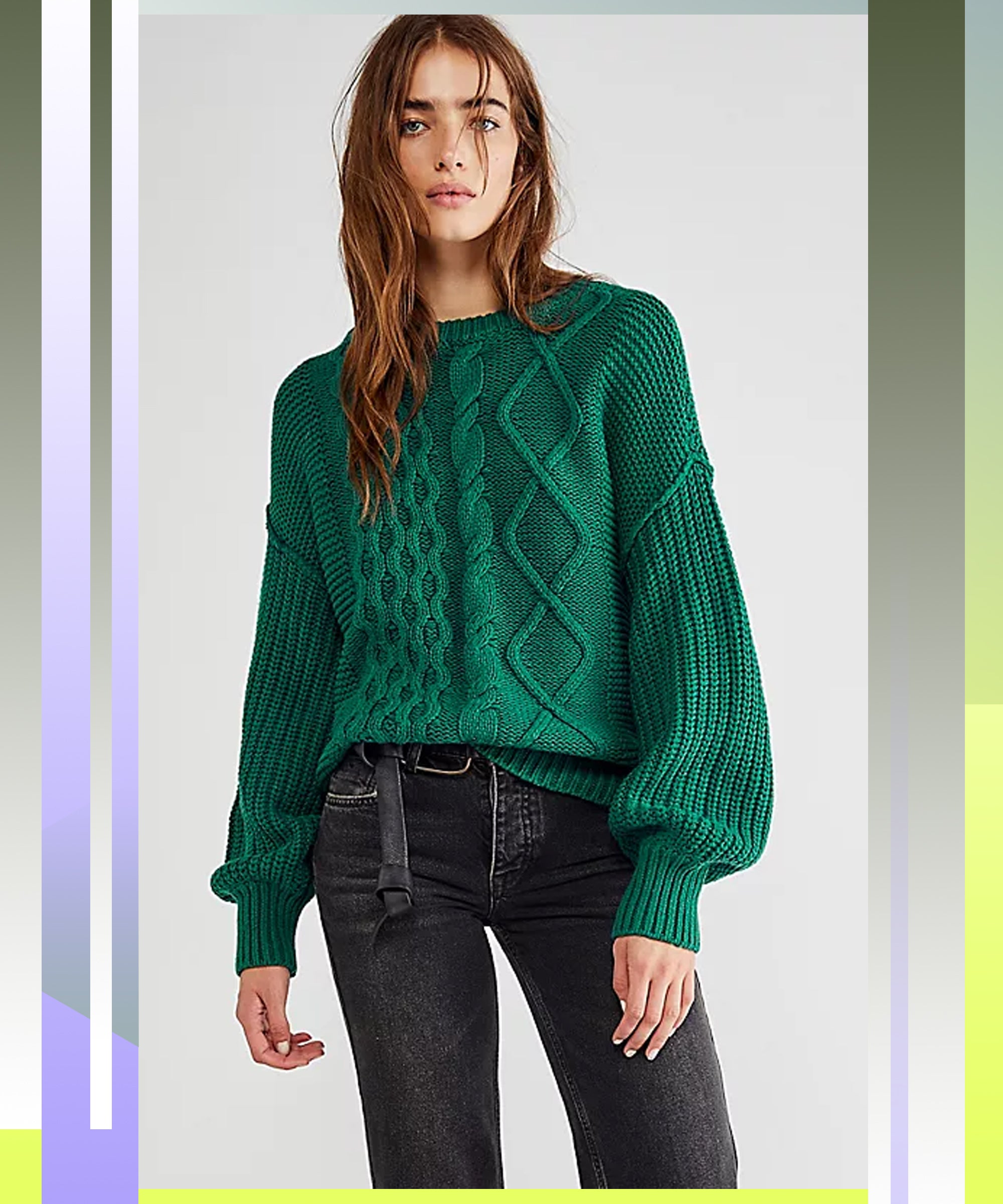 thin cable knit sweater