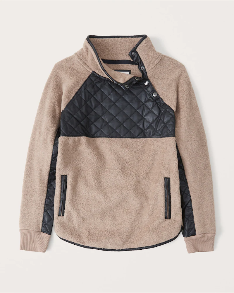 Abercrombie Fitch Asymmetrical Snap Up Fleece