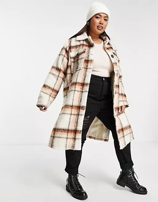 mustard longline coat