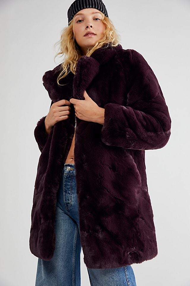 Free People + Stella Pluche Faux Fur Coat