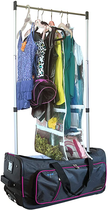 Suitcase with garment rack inside cheap